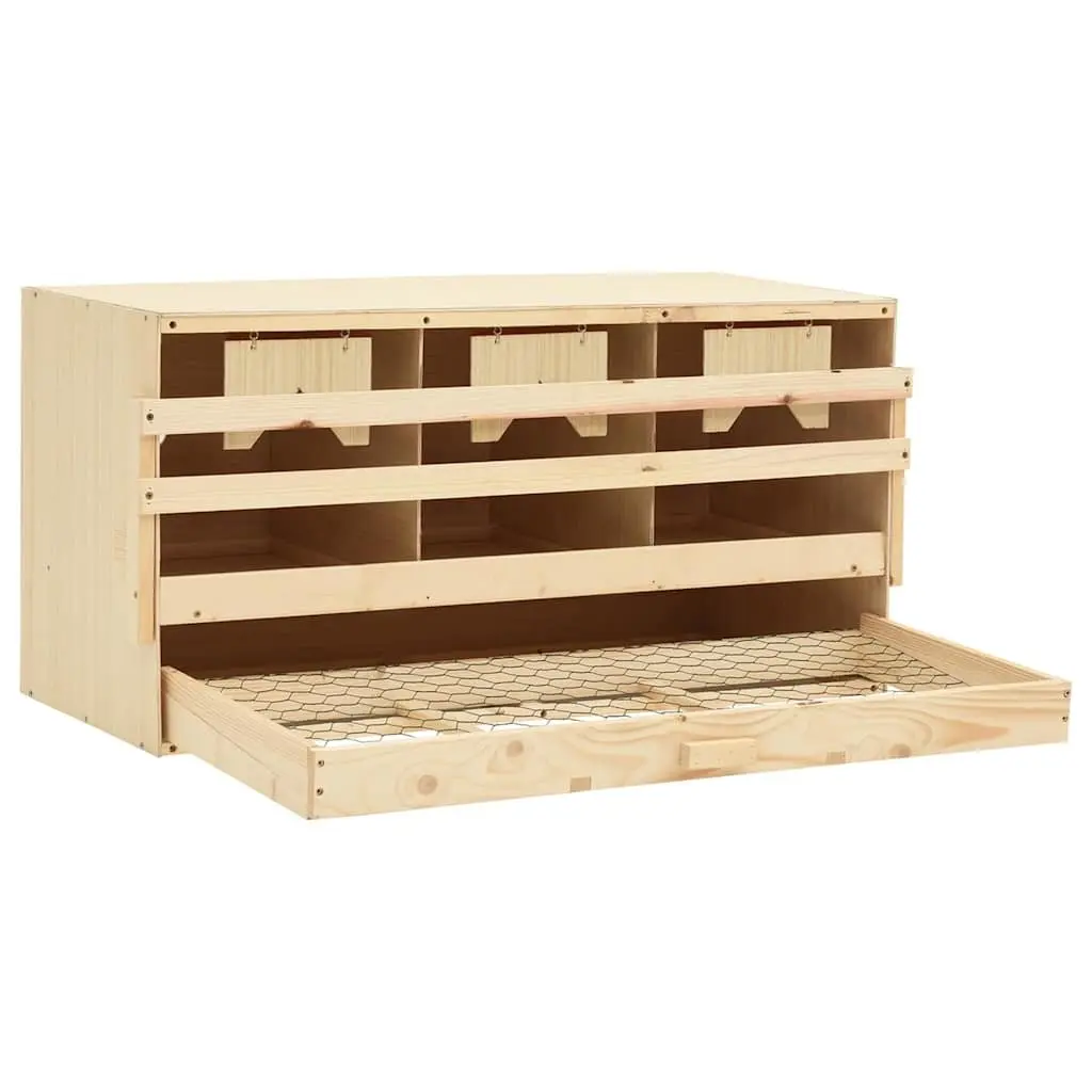 Chicken Laying Nest Box 3 Compartments Wooden Poultry Egg Collection Nesting