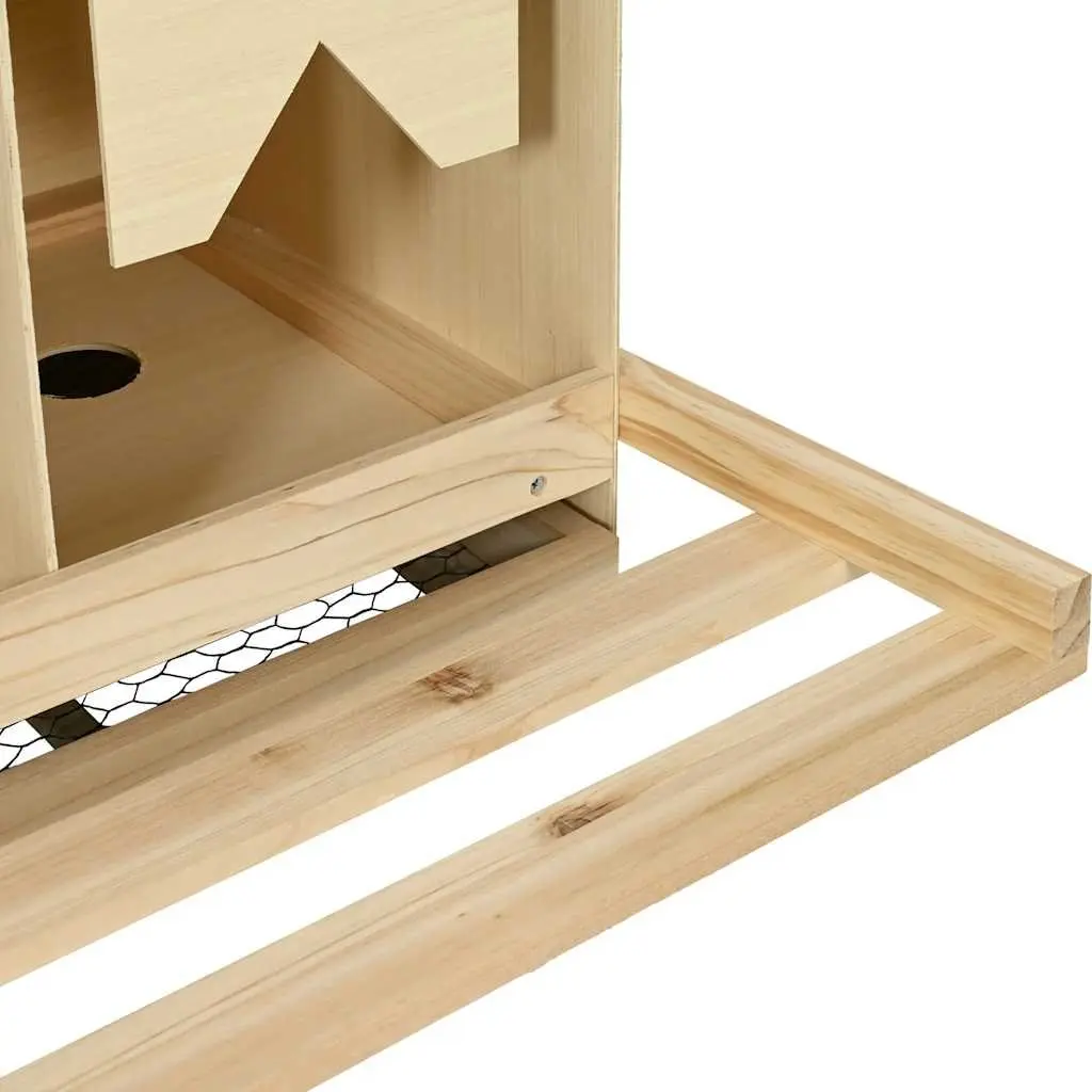 Chicken Laying Nest Wooden Poultry Nesting Box 3 Compartments for Egg Collection
