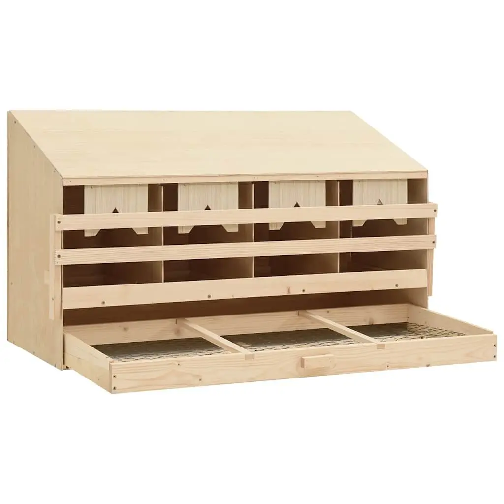 Chicken Laying Nest 4 Compartments Wooden Poultry Nesting Box Egg Collection
