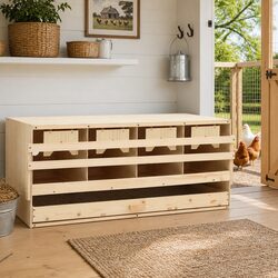Your Go-To Chicken Nesting Box: 4 Compartments for Easy Collection