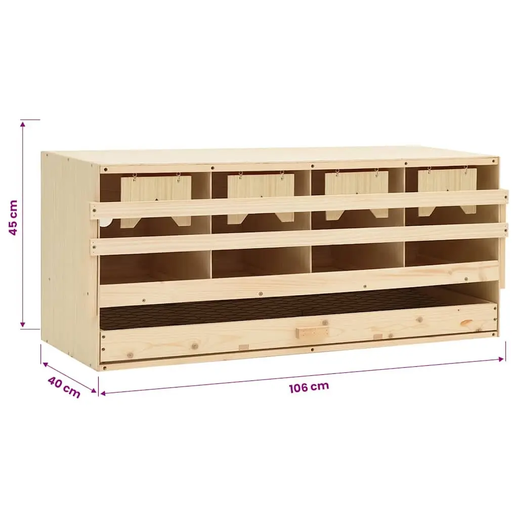 Chicken Laying Nest Box 4 Compartments Poultry Egg Collection Wooden Nesting