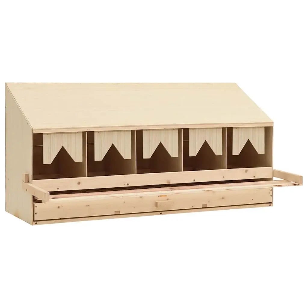 Wooden Chicken Laying Nest 5 Compartments Poultry Nesting Box Egg Collection
