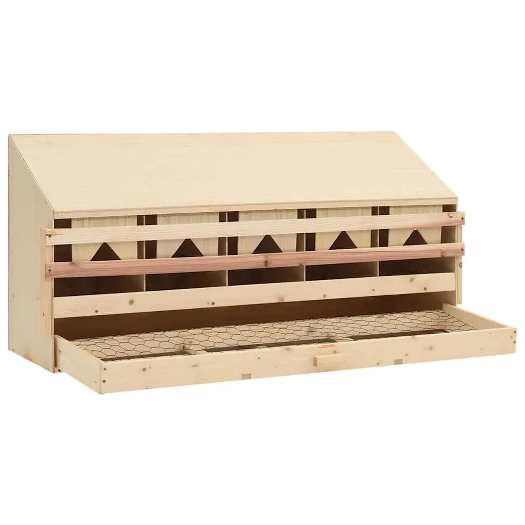 Wooden Chicken Laying Nest 5 Compartments Poultry Nesting Box Egg Collection