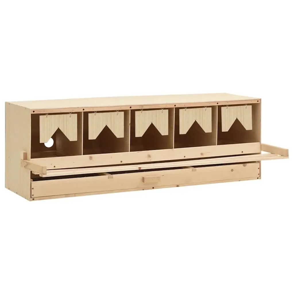 Chicken Laying Nest 5 Compartments Poultry Nesting Box Egg Collection Wooden