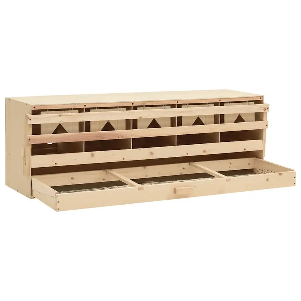 Chicken Laying Nest 5 Compartments Poultry Nesting Box Egg Collection Wooden