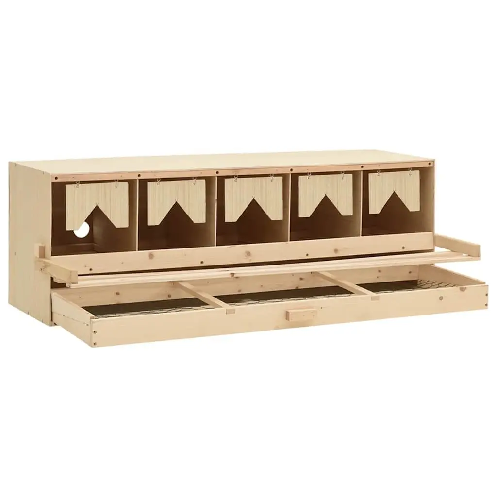 Chicken Laying Nest 5 Compartments Poultry Nesting Box Egg Collection Wooden