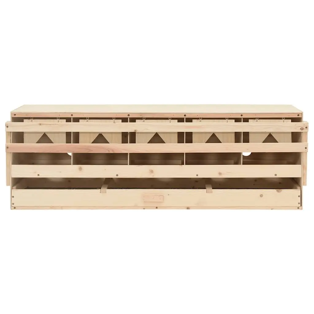 Chicken Laying Nest 5 Compartments Poultry Nesting Box Egg Collection Wooden