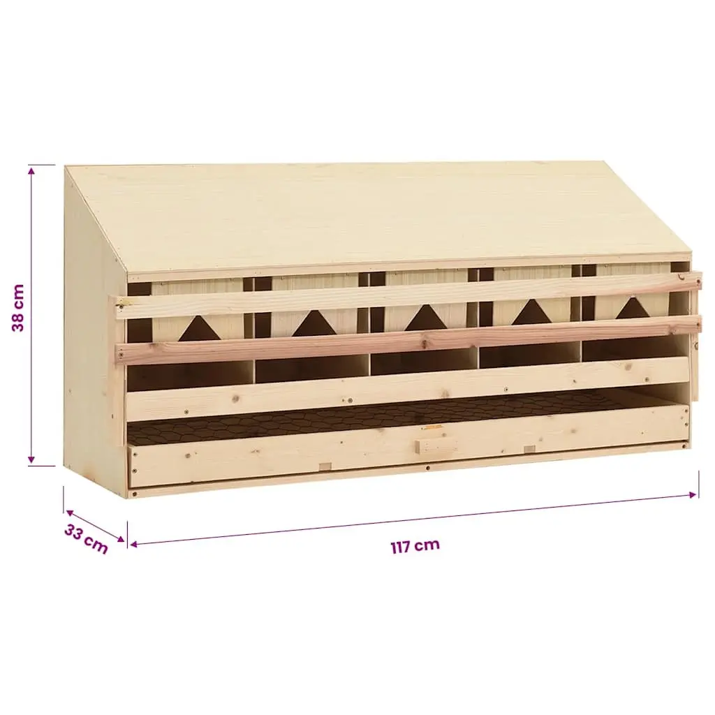 Chicken Laying Nest 5 Compartments Poultry Nesting Box Egg Collection Wooden