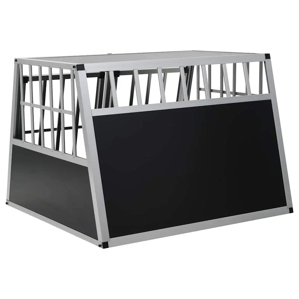 Dog Cage Double Door Silver Portable 94 x 88 x 69 cm