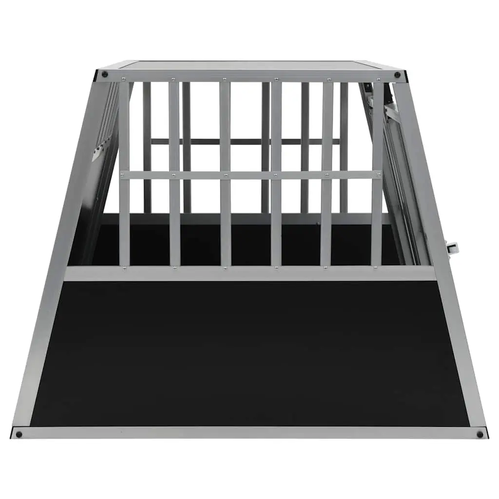 Dog Cage Double Door Silver Portable 94 x 88 x 69 cm