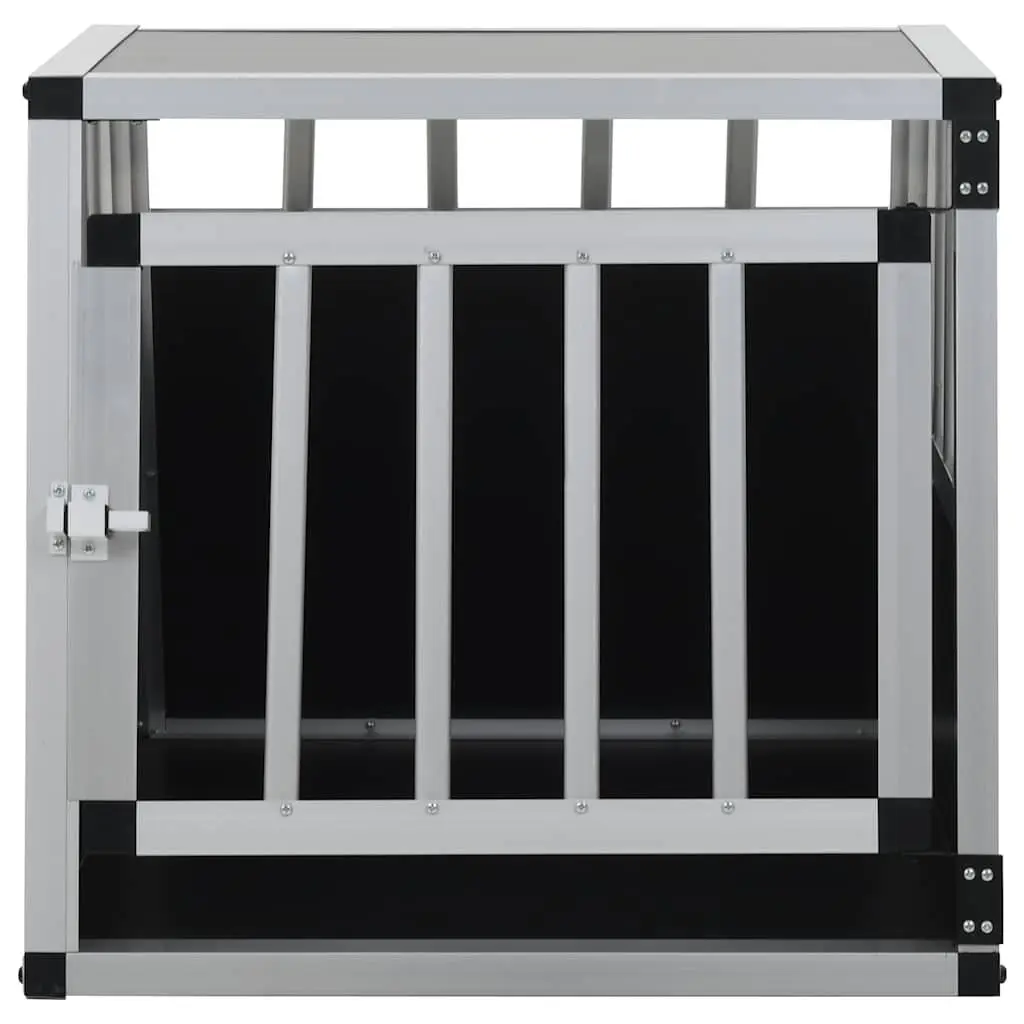 Dog Cage Portable Single Door Silver 54x69x50cm
