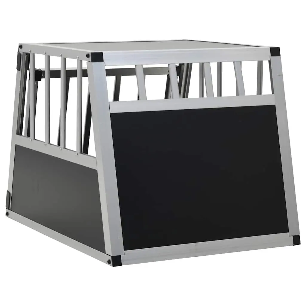 Dog Cage Portable Single Door Silver 54x69x50cm
