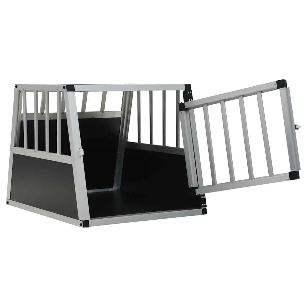 Dog Cage Portable Single Door Silver 54x69x50cm