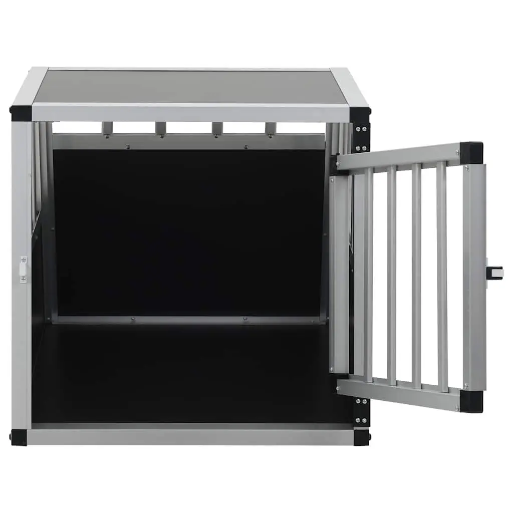 Dog Cage Portable Single Door Silver 54x69x50cm