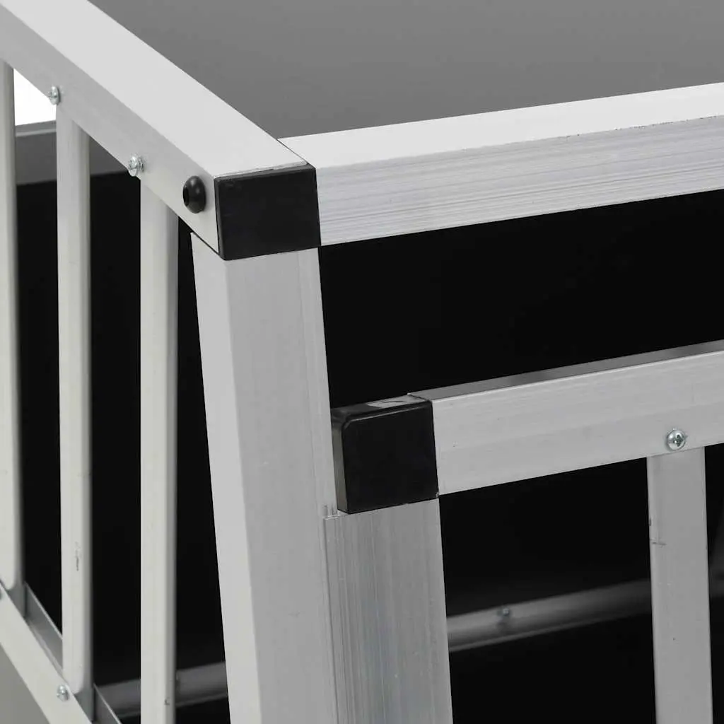 Dog Cage Portable Single Door Silver 54x69x50cm