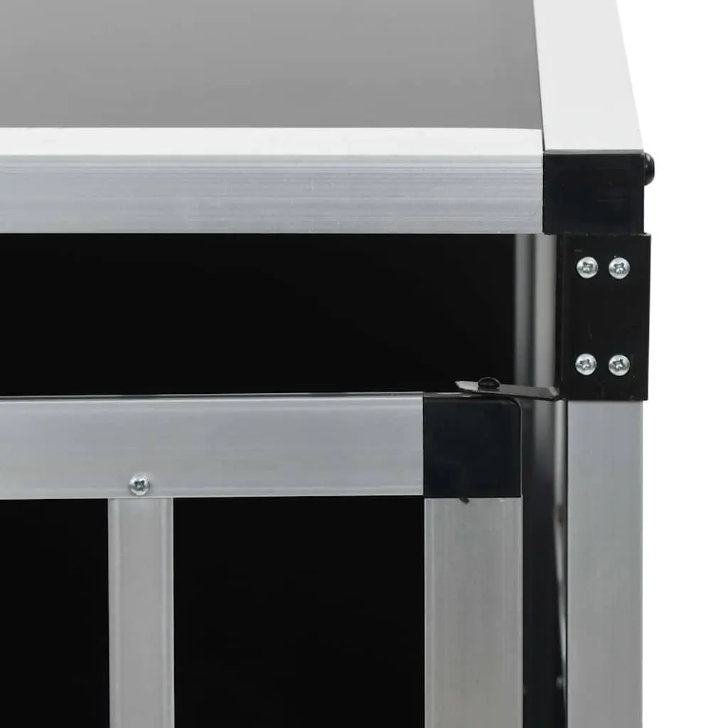 Dog Cage Portable Single Door Silver 54x69x50cm