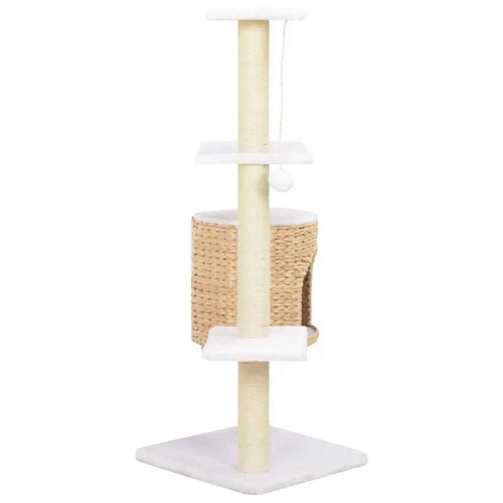Cat Tree Handmade Compact Brown Sisal Rope Scratching Post Climb House Platform