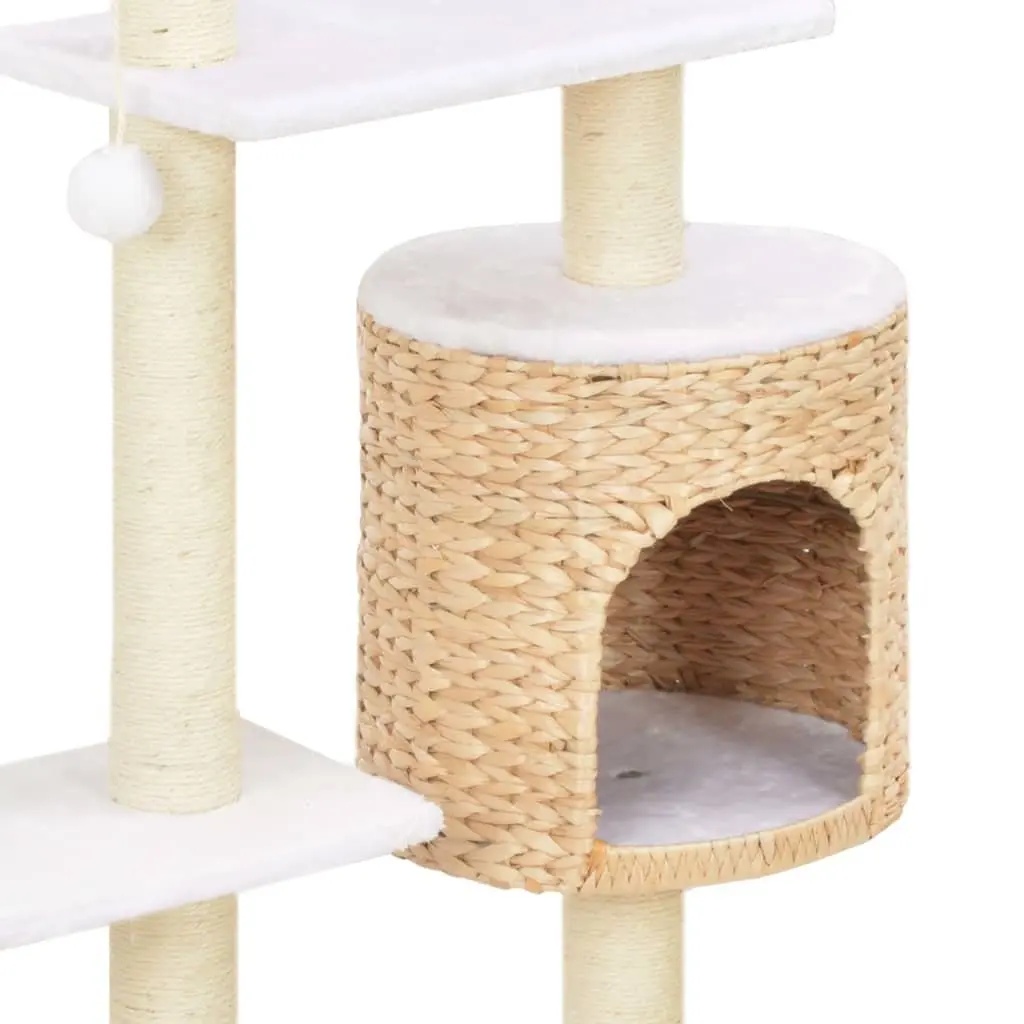Cat Tree Handmade Compact Brown Sisal Rope Scratching Post Climb House Platform