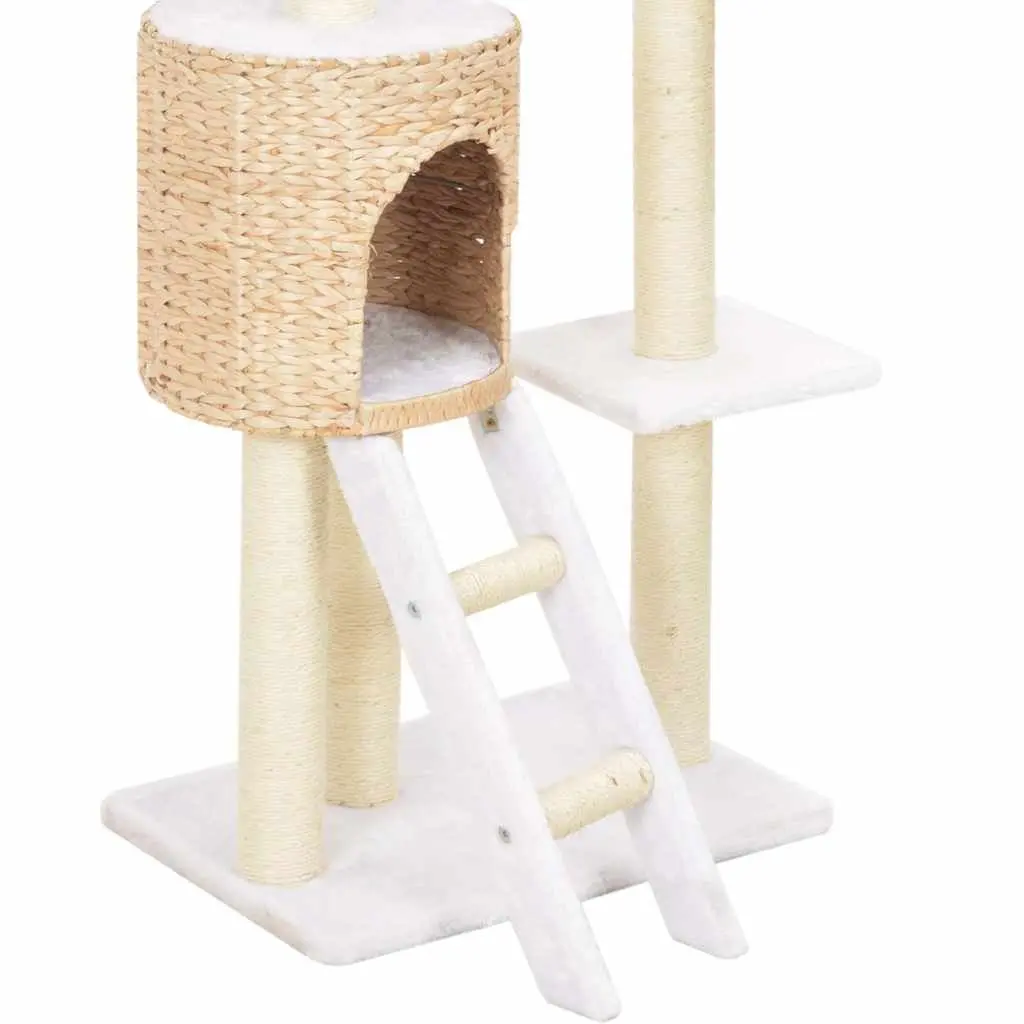 Cat Tree Handmade with Sisal Scratching Post and Seagrass Perch Brown
