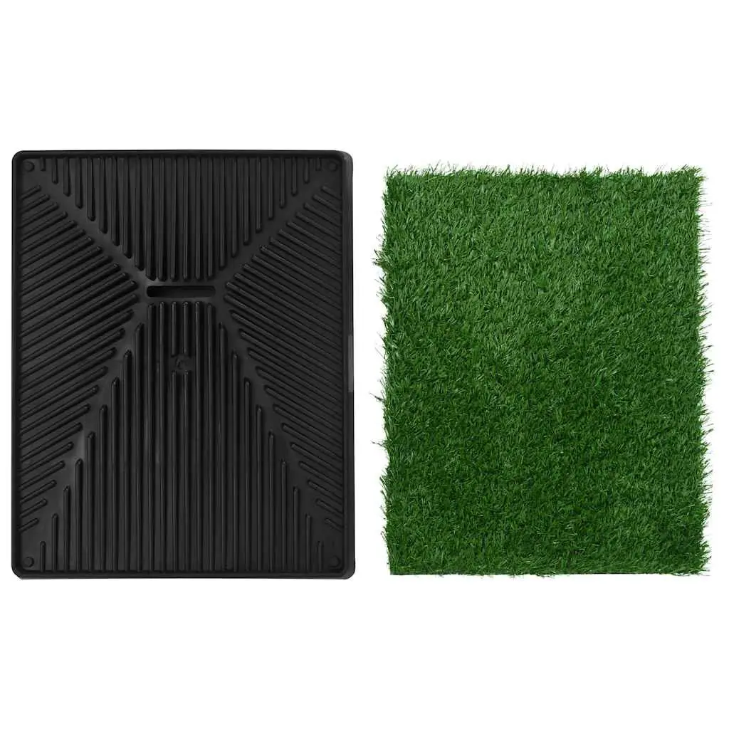 Pet Toilet Training Pad Artificial Turf Mat with Tray 63x50cm