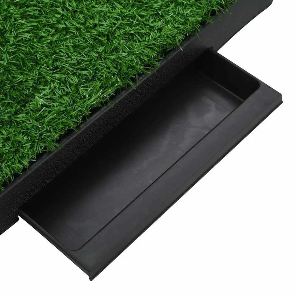 Pet Toilet Training Pad Artificial Turf Mat with Tray 63x50cm