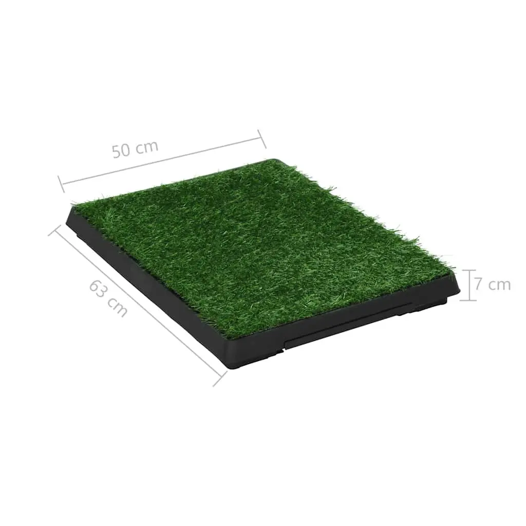 Pet Toilet Training Pad Artificial Turf Mat with Tray 63x50cm
