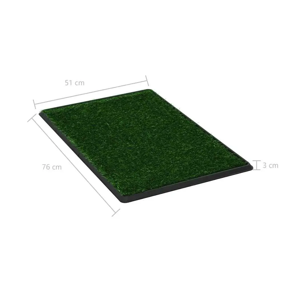 Pet Toilet Training Pad Mat with Tray Artificial Turf Grass Indoor Potty 76x51cm