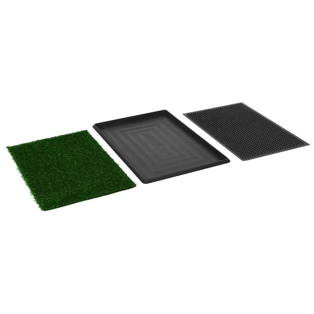 Indoor Pet Toilet with Turf Grass Mat and Integrated Tray 2 Pack