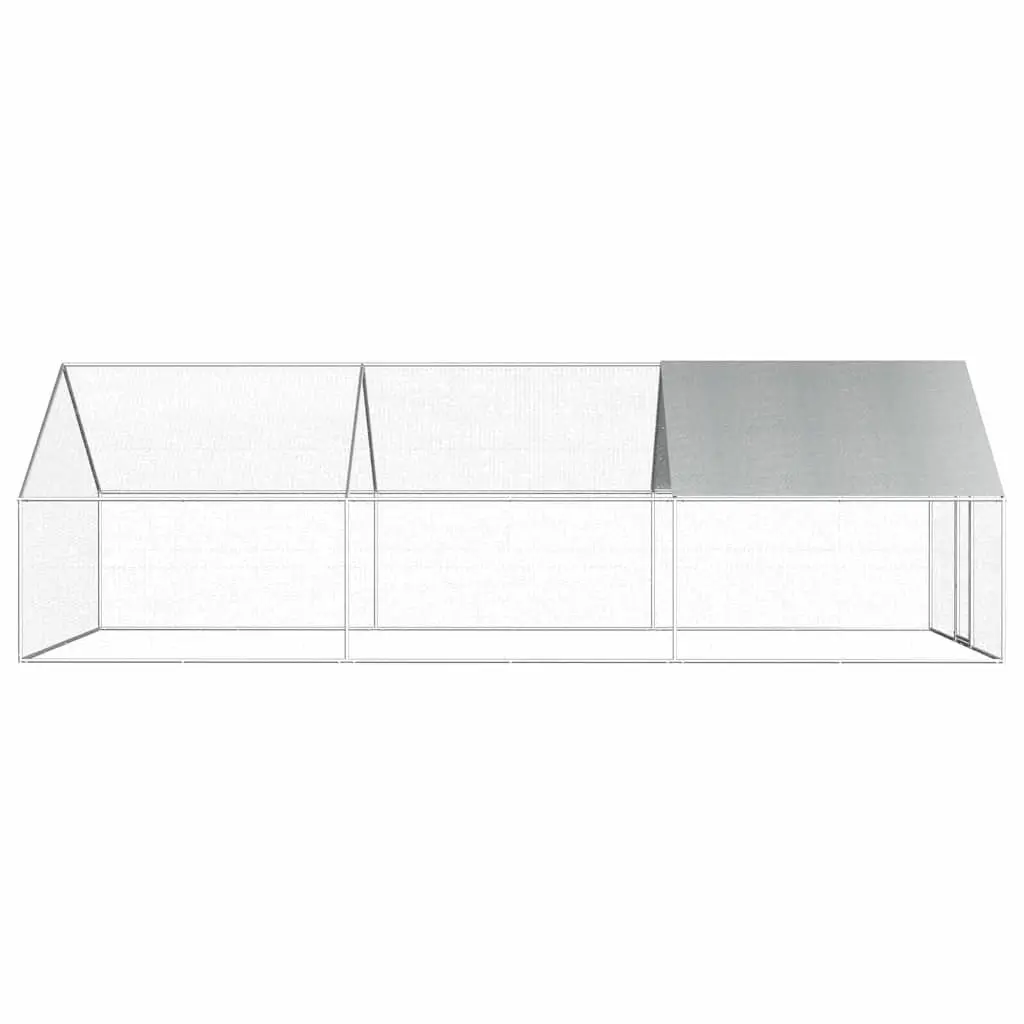 Outdoor Chicken Cage Galvanised Steel 2.75x6x1.92 m Enclosure