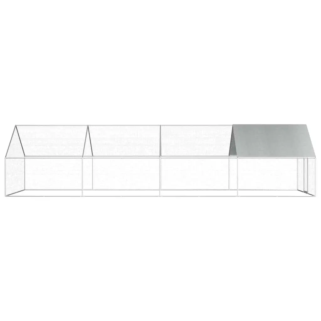 Outdoor Chicken Cage Galvanised Steel Large Enclosure 2.75 x 8 x 1.92 m