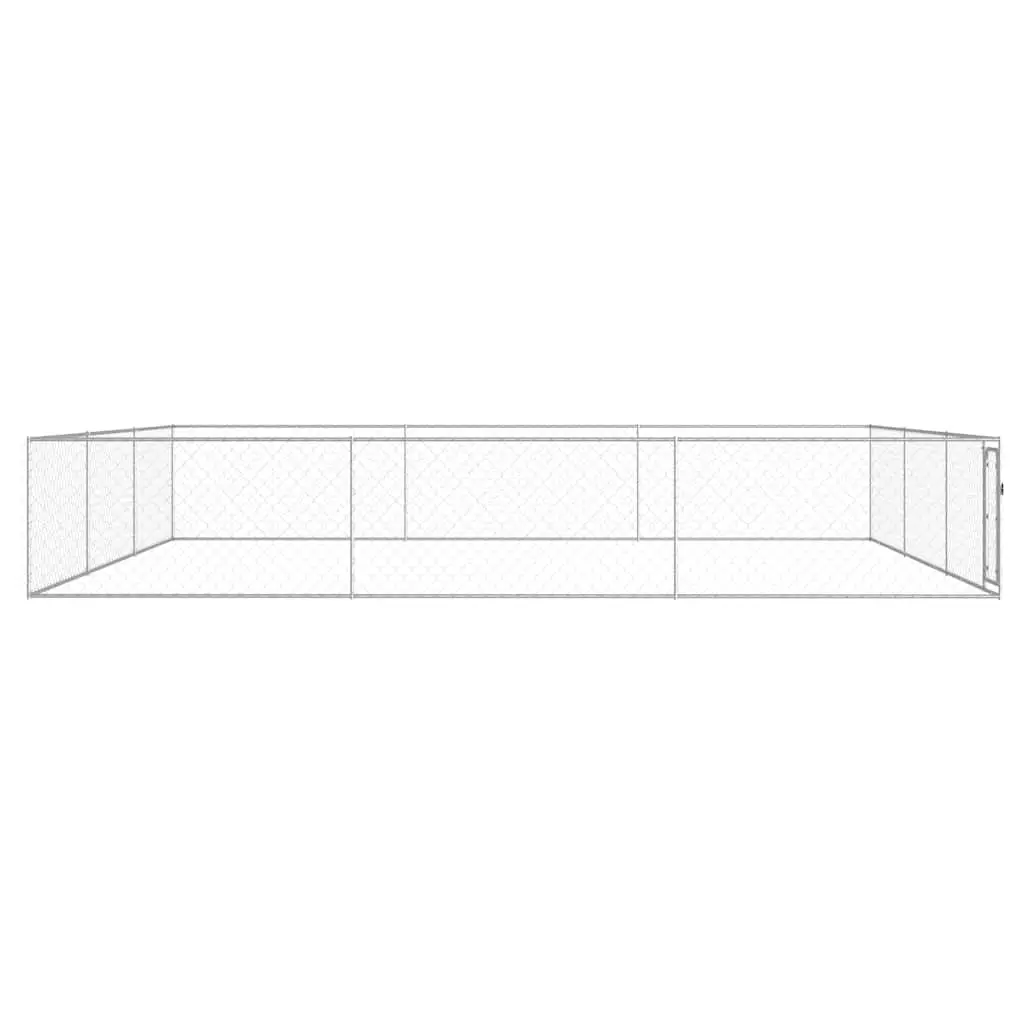 Dog Kennel Outdoor Playpen Heavy-Duty Galvanised Steel 6x6x1m Chain-Link Mesh