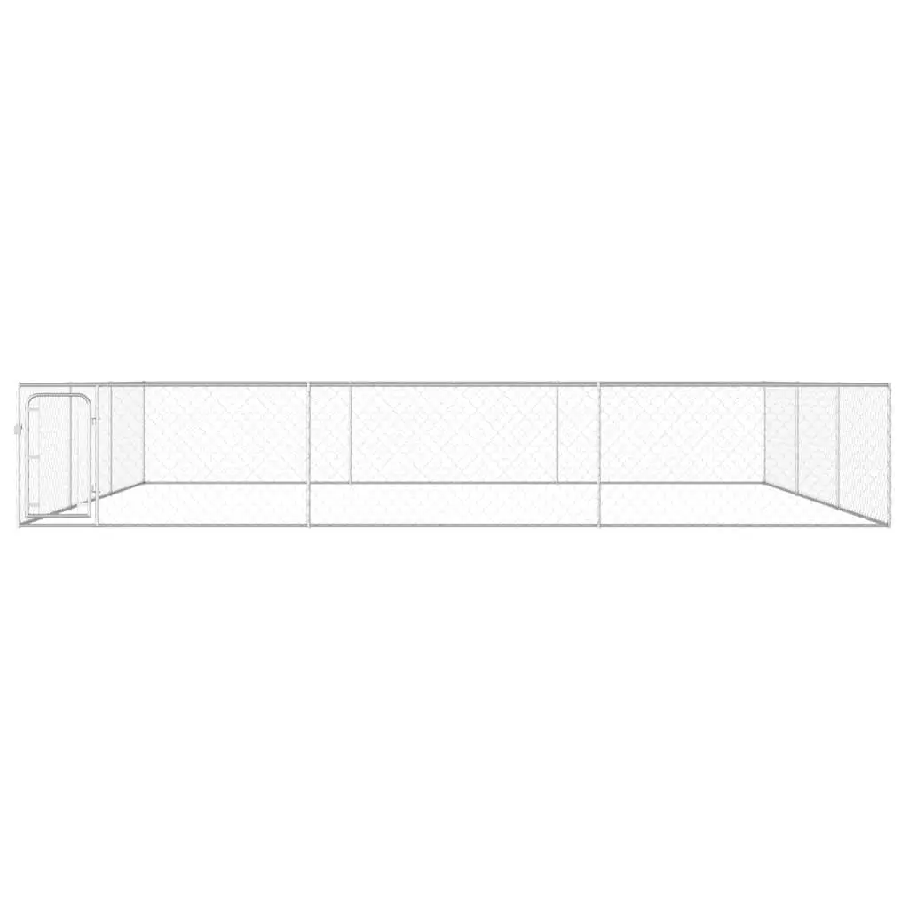 Dog Kennel Outdoor Playpen Heavy-Duty Galvanised Steel 6x6x1m Chain-Link Mesh