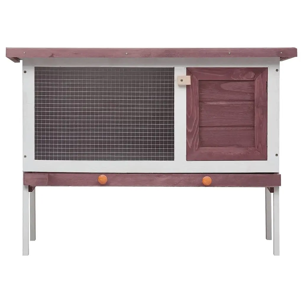 Outdoor Rabbit Hutch Large Brown Wood Cage Small Animal Pet Enclosure Exercise