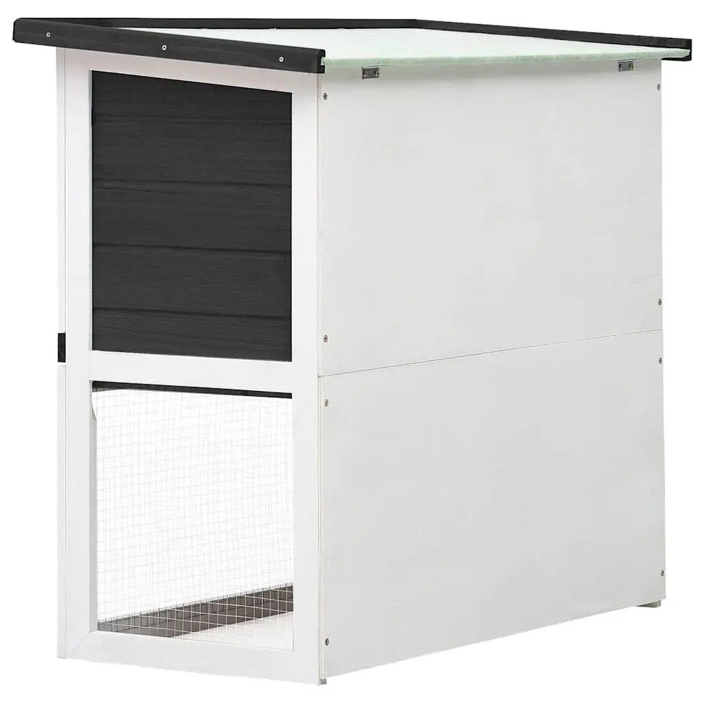 Rabbit Hutch Outdoor Wood Grey Enclosure for Small Animals