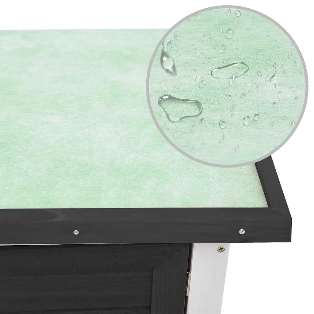 Rabbit Hutch Outdoor Wood Grey Enclosure for Small Animals