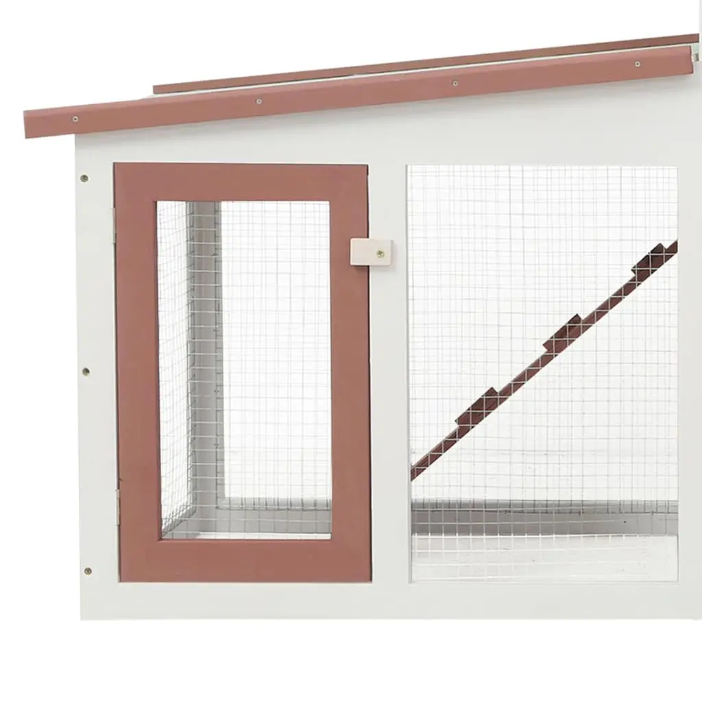 Outdoor Rabbit Hutch Wooden Cage Two Layer 201x45x85cm