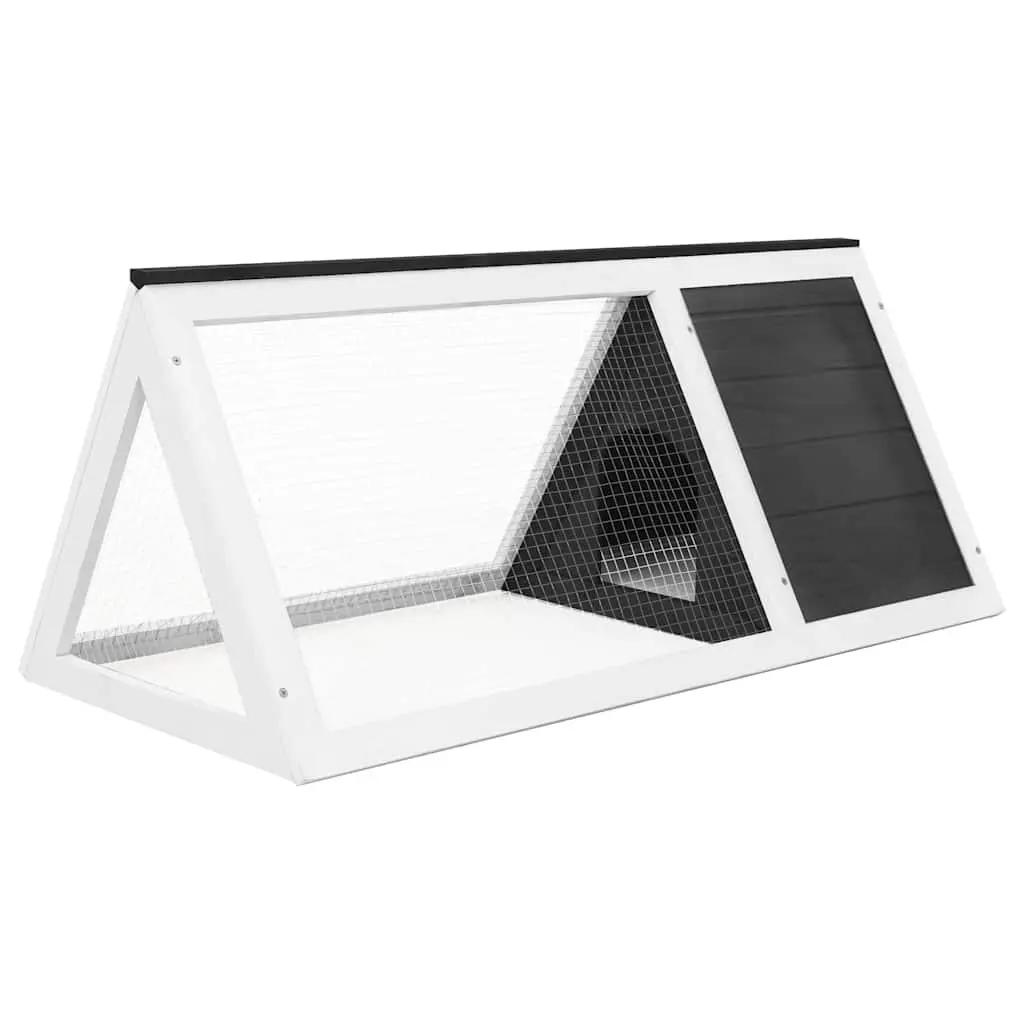 Small Animal Cage Wooden Grey Outdoor Indoor Enclosure