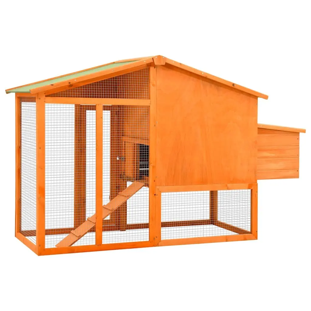 Chicken Coop Large Run Galvanised Steel Wire Mesh Solid Fir Wood
