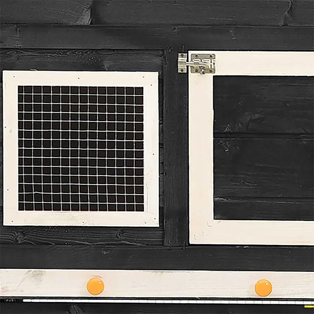 Rabbit Hutch Two Storey Grey White Wooden Cage 140 x 63 x 120 cm
