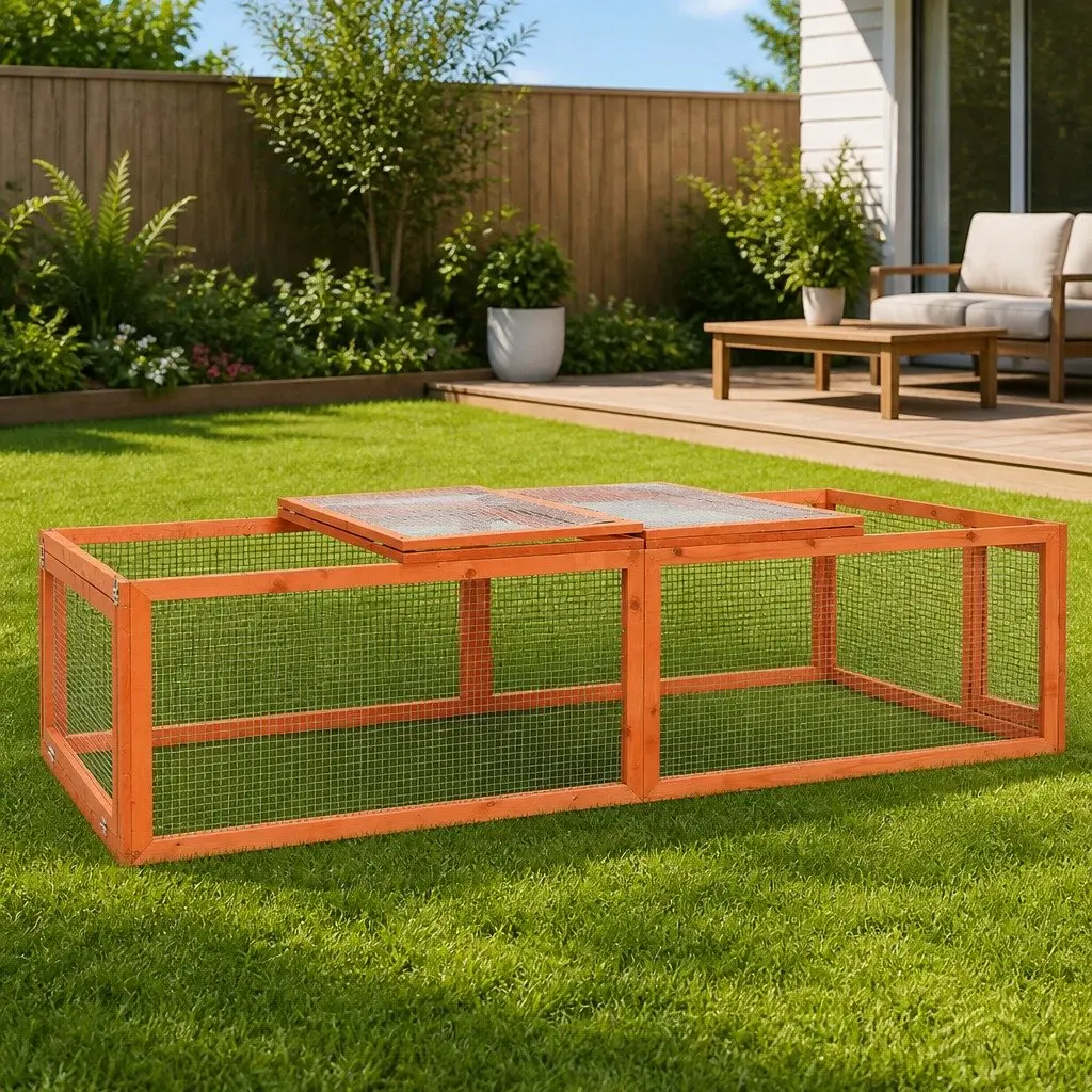 Rabbit Hutch Wooden Outdoor Enclosure 183cm