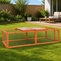 Your Rabbit's New Home: Spacious Wooden Hutch