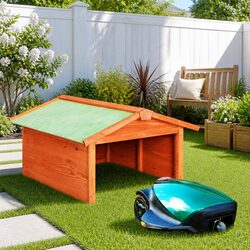 Protect Your Robotic Lawn Mower with a Wooden Garage