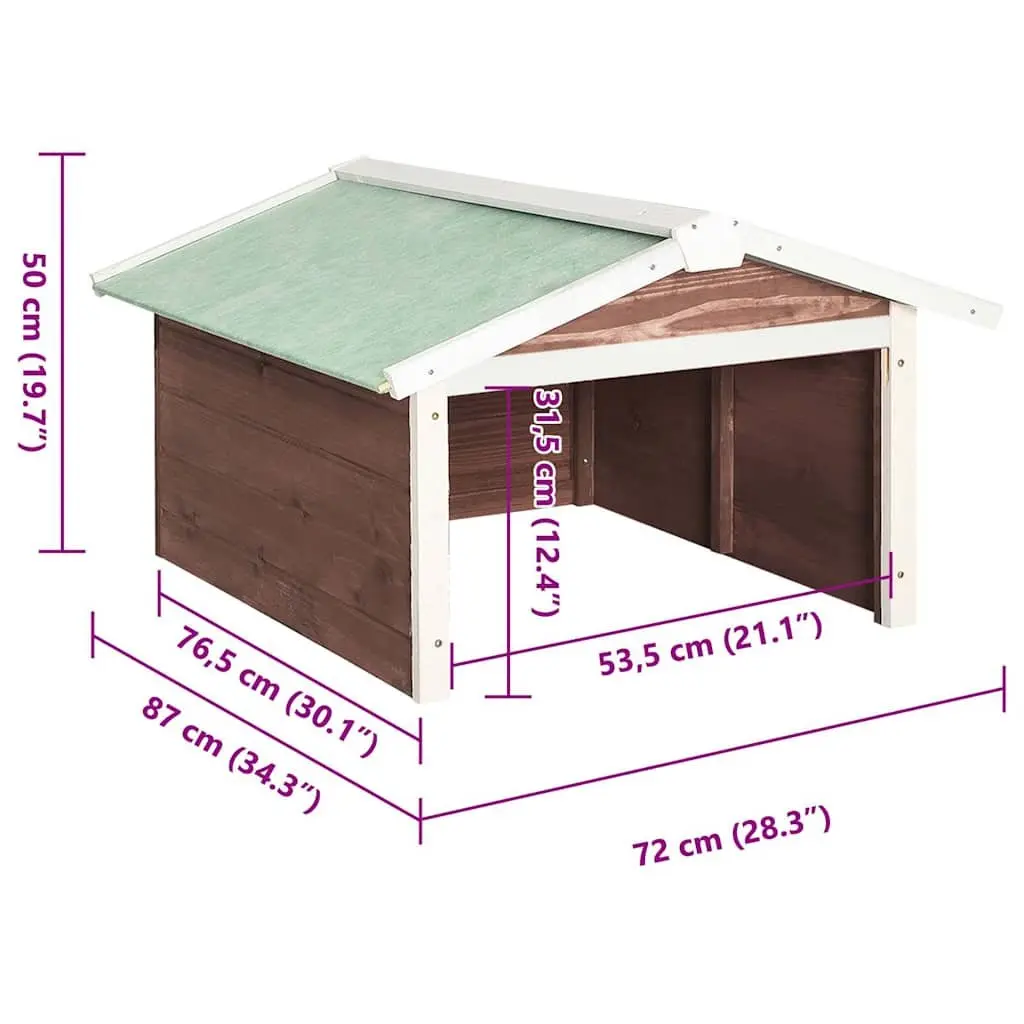 Robotic Lawn Mower Garage Wooden Shelter Outdoor Protection 72x87x50cm