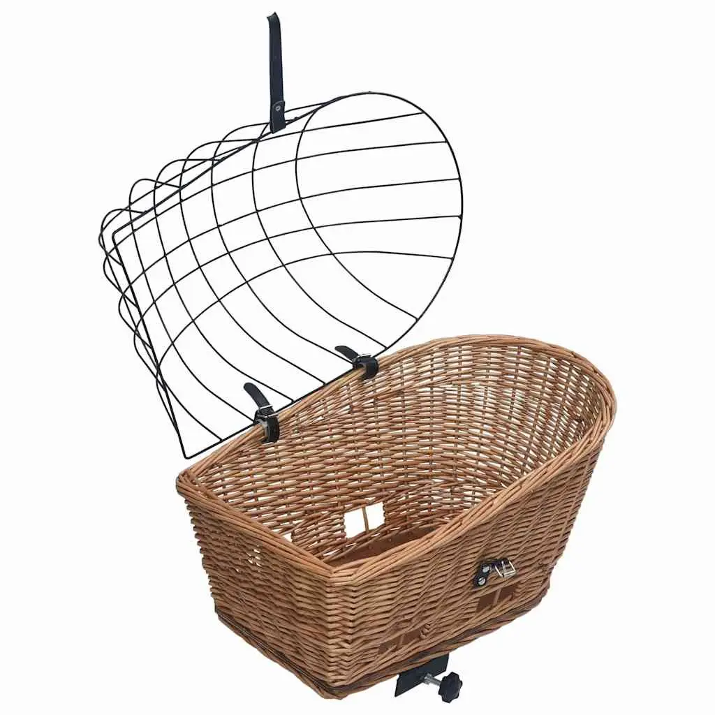 Bike Rear Basket Vintage Brown Willow 55x31x36cm