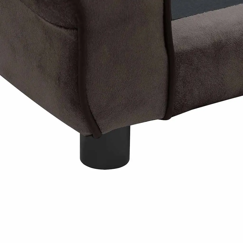 Dog Sofa Plush Cushion Brown Small Pets