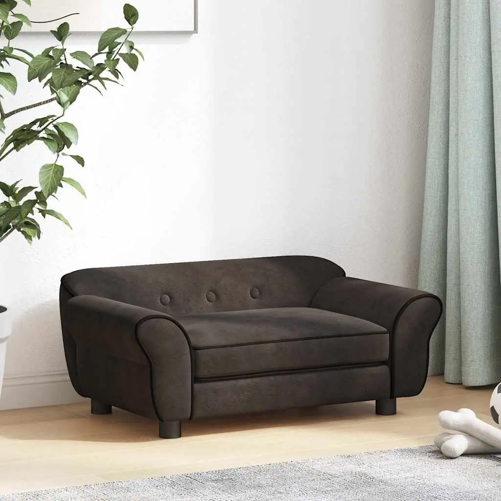 Dog Sofa Plush Cushion Brown Small Pets
