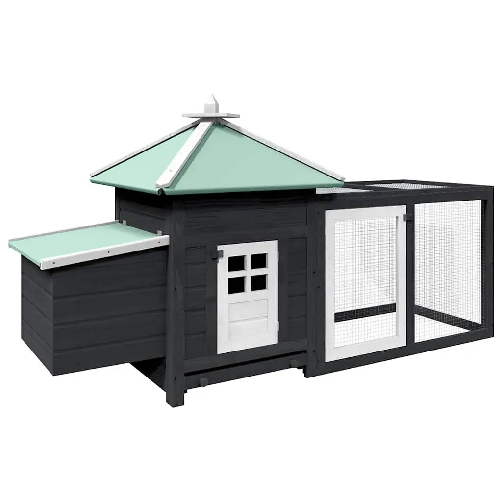 Wooden Chicken Coop Large Run with Nesting Box 190 x 72 x 102 cm