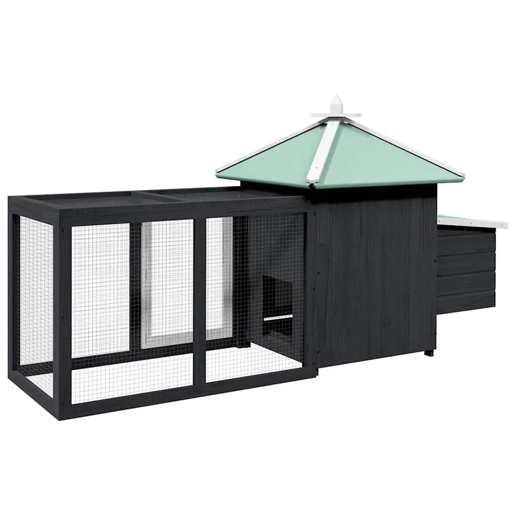 Wooden Chicken Coop Large Run with Nesting Box 190 x 72 x 102 cm