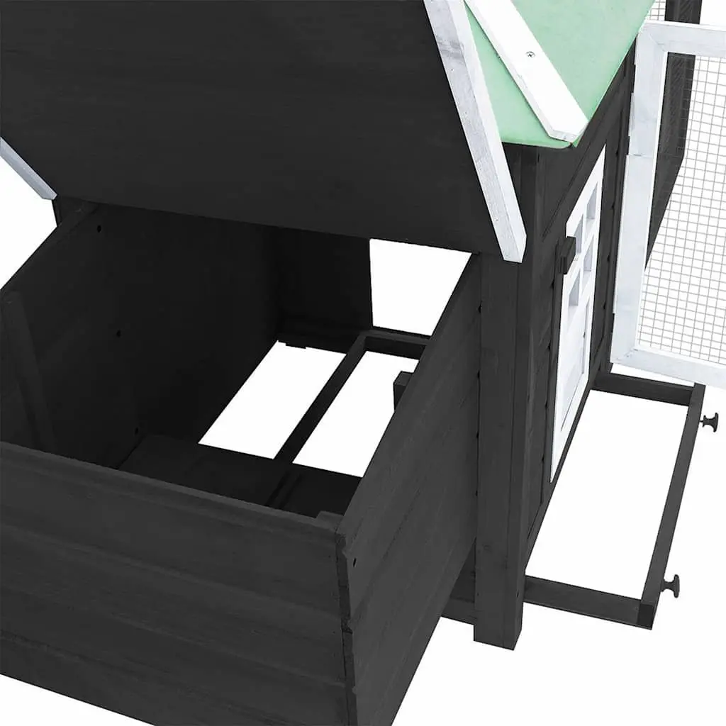 Wooden Chicken Coop Large Run with Nesting Box 190 x 72 x 102 cm