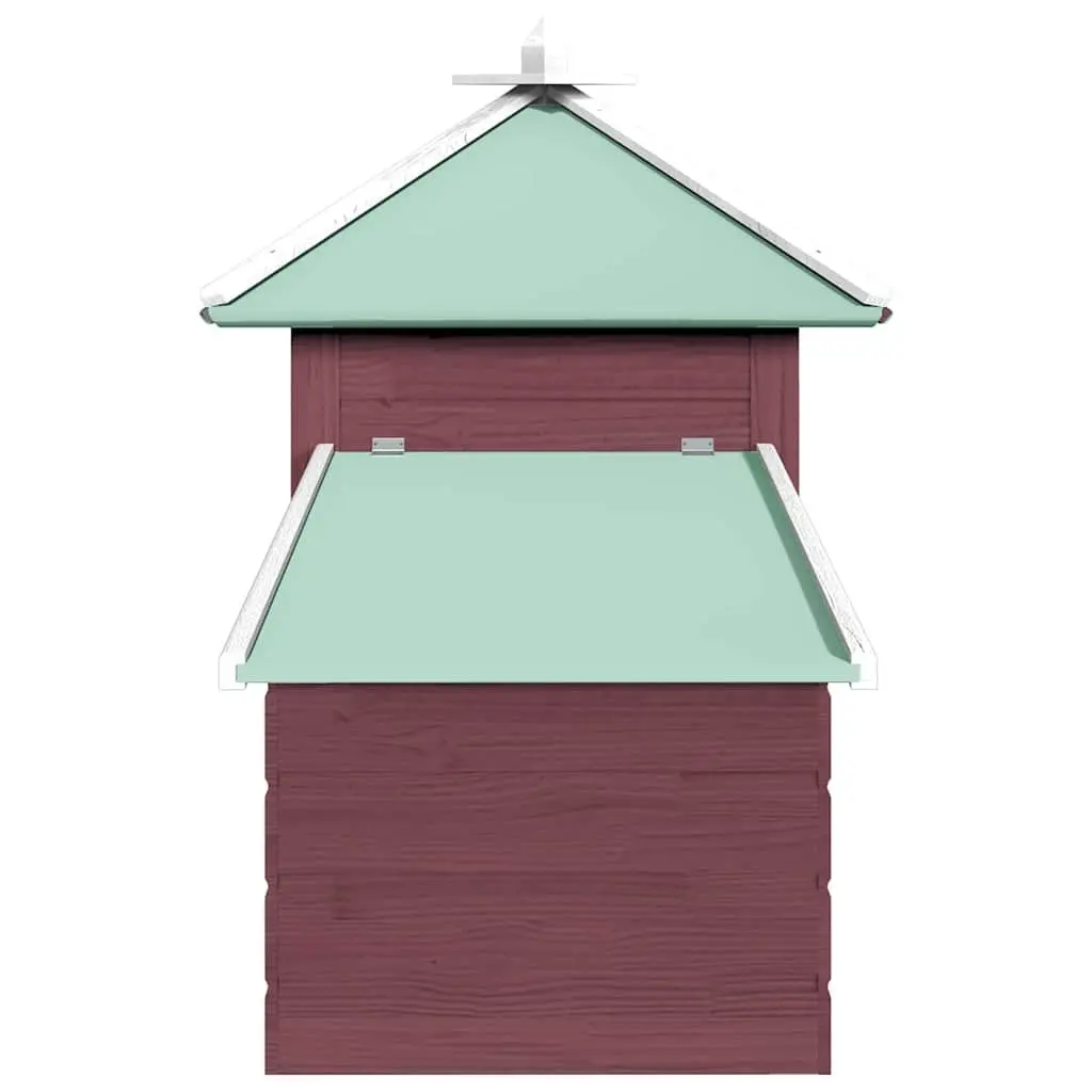 Chicken Coop Solid Fir Wood Large Run Brown